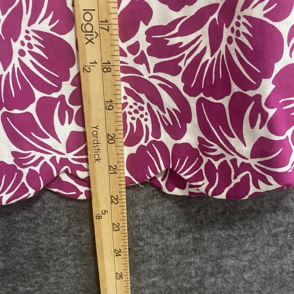 NEW Talbots Skirt Women 12 Purple Floral Scallop Hem Pencil Office Career Preppy